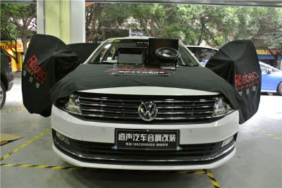 重庆大众朗逸音响改装升级雷贝琴低音系统|重庆道声汽车隔音改装